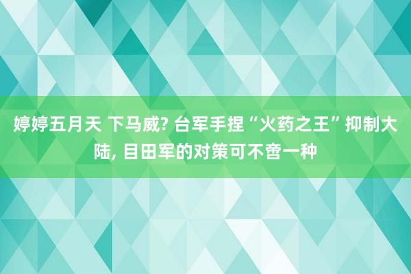 婷婷五月天 下马威? 台军手捏“火药之王”抑制大陆， 目田军的对策可不啻一种