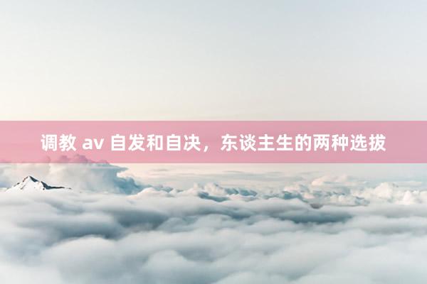 调教 av 自发和自决，东谈主生的两种选拔