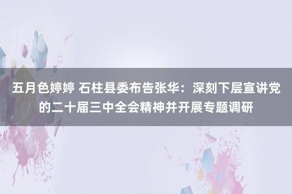 五月色婷婷 石柱县委布告张华：深刻下层宣讲党的二十届三中全会精神并开展专题调研